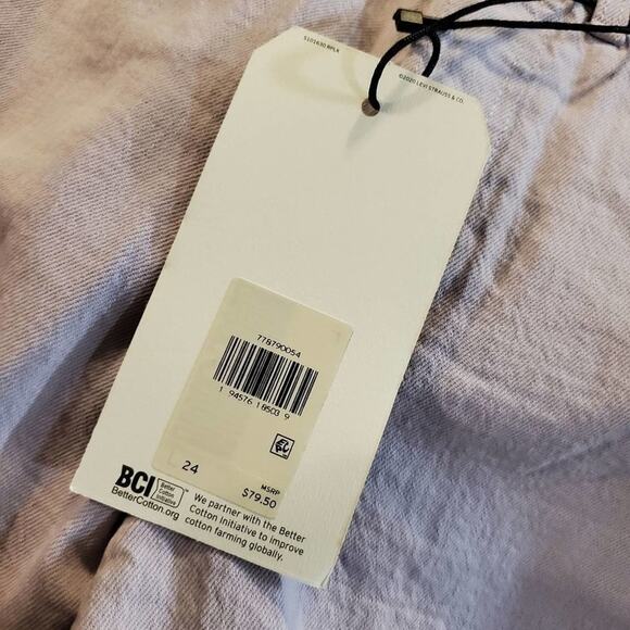 LEVI'S Ribcage Shorts raw‎ hem purple Lavendar size 30 90s vibe y2k new!! - Picture 7 of 8